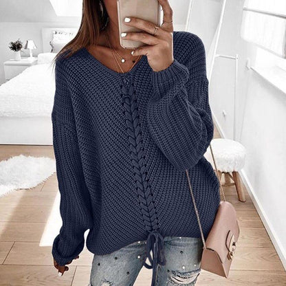 Women's V Knitted Sweater