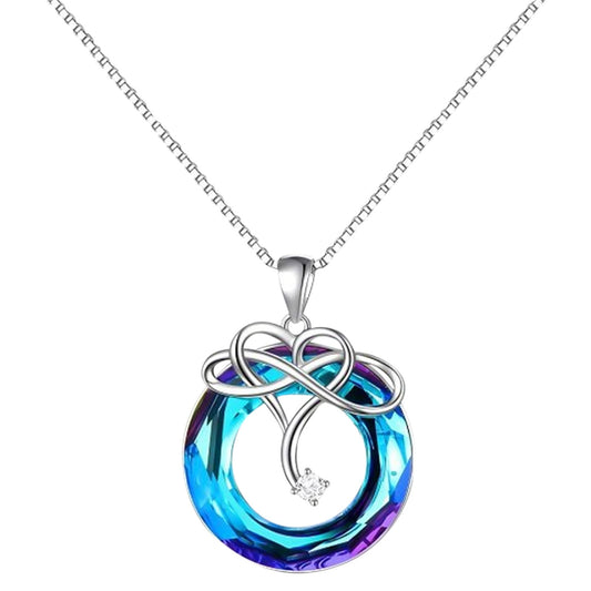 For Love - I Love You until Infinity Runs Out Crystal Infinity Necklace